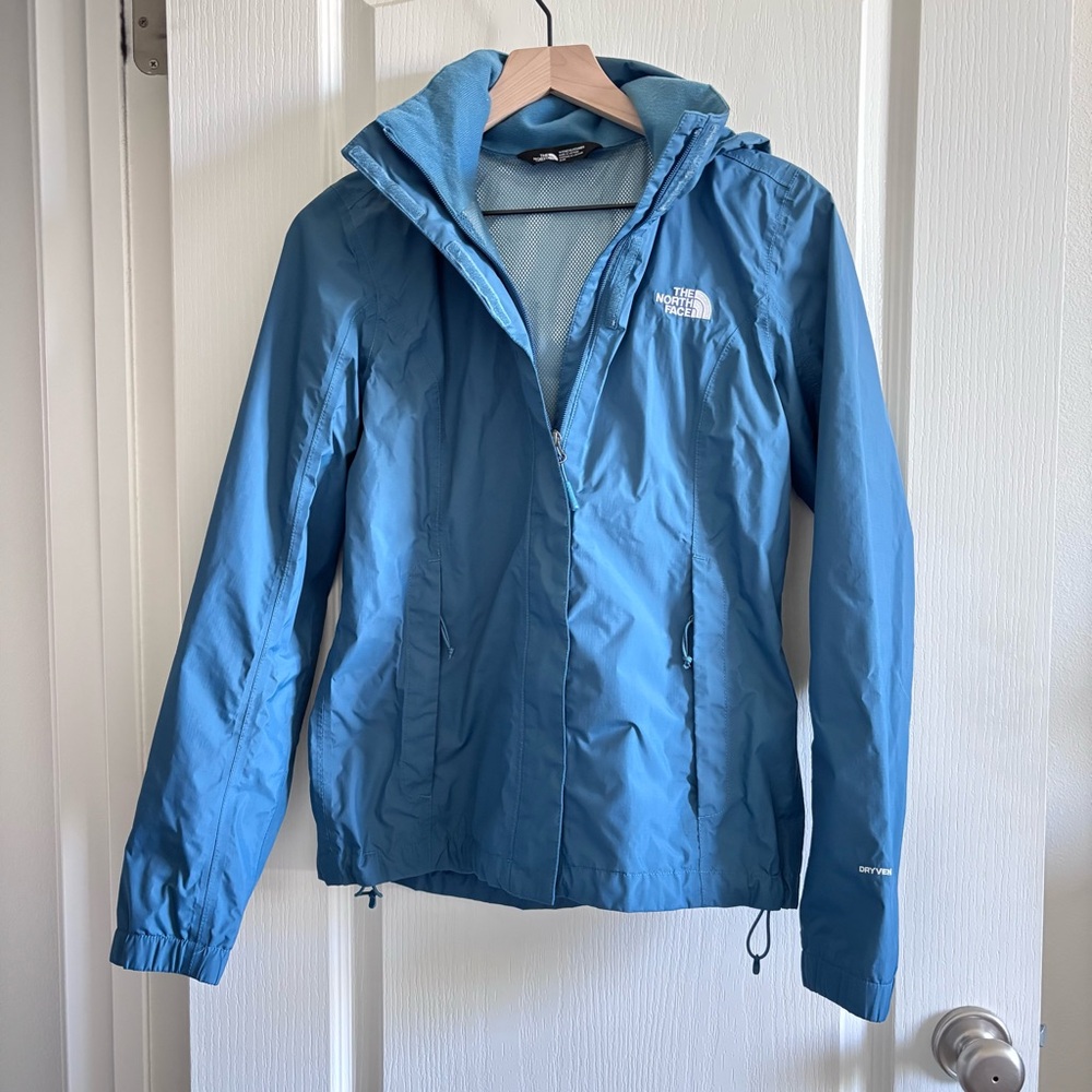 The North Face Women's Blue Waterproof DryVent Packable Hooded Jacket S/P
